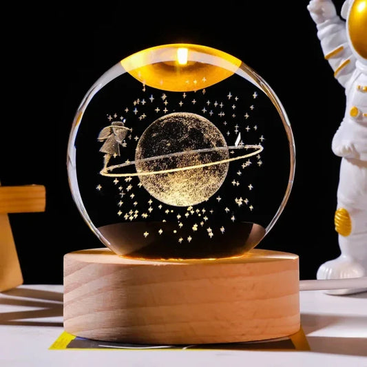 🌌 3D Galaxy Solar System Crystal Ball